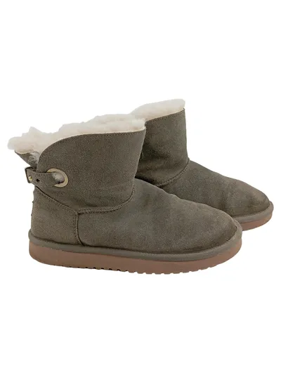 Koolaburra Damen Kurze Winterstiefel Fellfutter Grau Gr. 37
