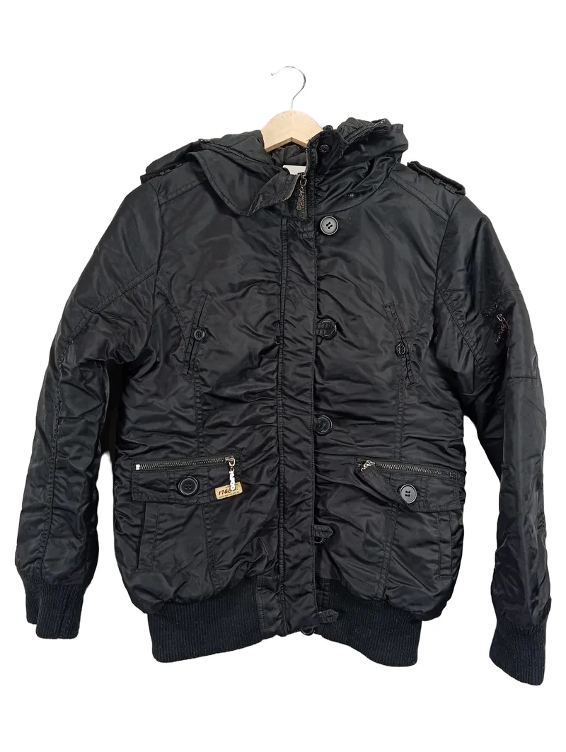 17&Co. Damen Winterjacke mit Kapuze Gr. 42 Schwarz Casual 1