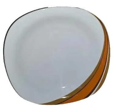 Schirnding Bavaria Dessertschüssel Porzellan Weiß Orange Gold 24cm