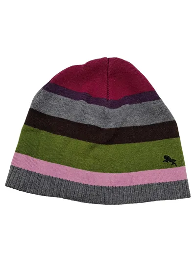 H&M Damen Beanie Mütze Gestreift Mehrfarbig Baumwolle Freizeit Casual