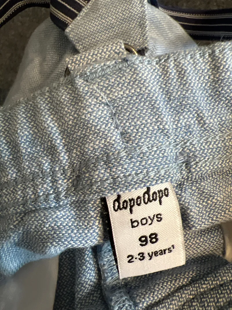 Dopodopo Kinder Shorts Hosenträger Gr. 98 Blau Jungen Baumwolle Verstellbar 6