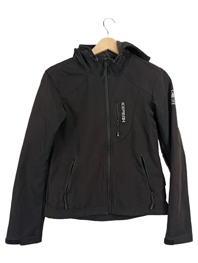 Icepeak Softshelljacke Damen Gr. 34 XS Schwarz Outdoor Kapuze X-TREM Series