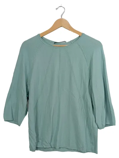 LeComte Damen Pullover Gr. 36 Türkis Viskose 3/4-Arm Strickpullover