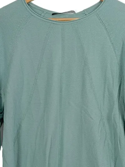 LeComte Damen Pullover Gr. 36 Türkis Viskose 3/4-Arm Strickpullover