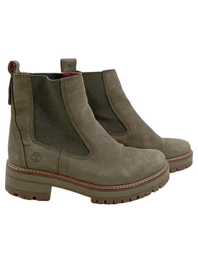 Timberland Damen Chelsea Boots Größe 37.5 Oliv Casual Outdoor Stiefel