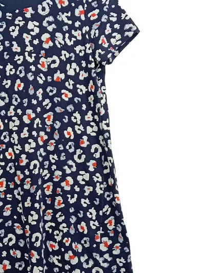 Ringella Damen Freizeitkleid Leo-Muster Gr. 38 Blau Baumwolle Sommer