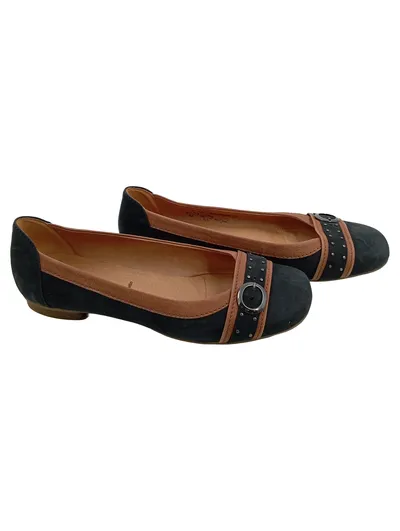 Gabor Damen Ballerinas Sacchetto Blau Wildleder Gr. 39,5 Leder