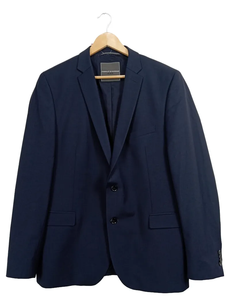 FINSHLEY & HARDING Herren Sakko Business Gr. 54 Blau Elegant Anzugjacke 1