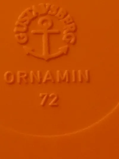 ORNAMIN 72 Unterteller Kunststoff Orange Anker Motiv 24 cm Servierteller