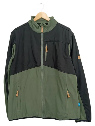 NORDCAP Herren Outdoor Fleecejacke Gr. 50/L Oliv Schwarz Reißverschluss