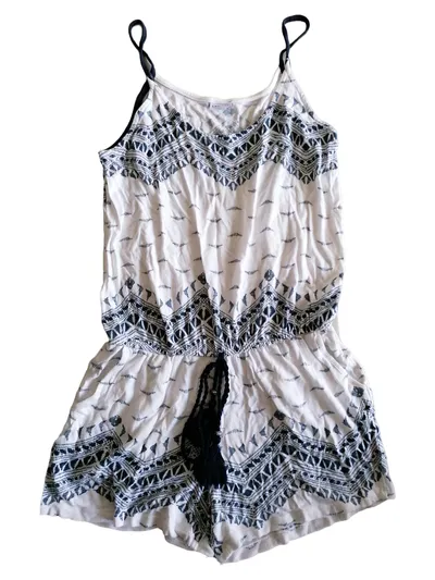 LASCANA Damen Jumpsuit Kurz Weiß Ethno Gr. 34;XS
