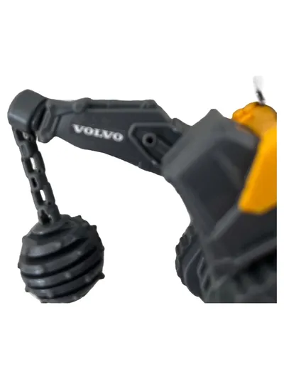 VOLVO Kettenbagger mit Abrissbirne Spielzeugauto Kunststoff Grau 8cm