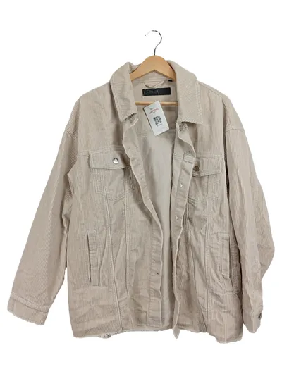 ONLY Damen Cordjacke Gr. 38 M Beige Casual Modern Baumwolle