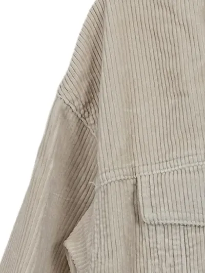 ONLY Damen Cordjacke Gr. 38 M Beige Casual Modern Baumwolle
