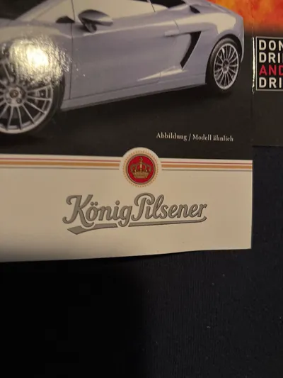 König Pilsener Lamborghini Gallardo Modellauto Silber 4x9cm Sammlerstück