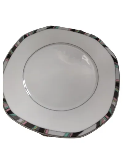 Eschenbach Platzteller 26cm Weiß Grafisch Modern Porzellan Festlich