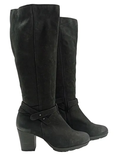 CAPRICE Damen Stiefel Schwarz Gr. 40 Elegant Leder Reißverschluss