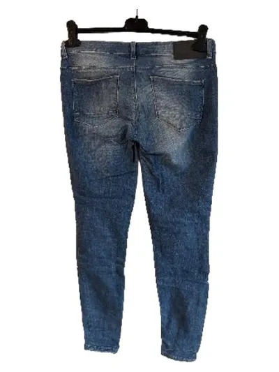 ONLY Damen Biker Jeans Destroyed Look Blau W29/L32 Skinny Denim