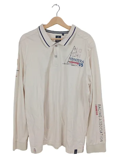 Gaastra Herren Langarm Poloshirt Gr. 44/XS Beige Maritim