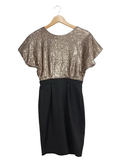 Paper Dolls Damen Cocktailkleid Gr. 34;XS Pailletten Schwarz Elegant