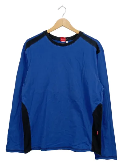 Engelbert Strauss Herren Langarmshirt Blau Schwarz Gr. L Baumwolle Arbeitsshirt