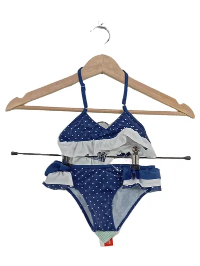 Original Marines Bikini Kinder Mädchen Blau Punkte Rüschen Gr. 2