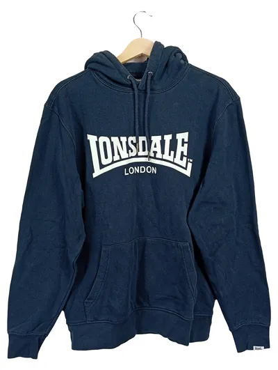 Lonsdale London Herren Kapuzenpullover Gr. 46/S Blau Logo Hoodie