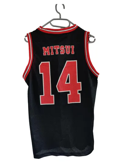 SLAM DUNK Shohoku Mitsui #14 Basketball Trikot Herren M Schwarz Rot Anime