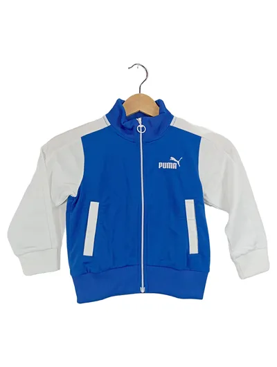 PUMA Trainingsjacke Kinder Gr. 92 Blau Weiß Sportjacke Zip
