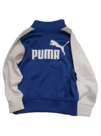 PUMA Trainingsjacke Kinder Gr. 92 Blau Weiß Sportjacke Zip 3