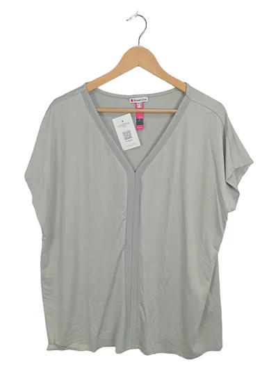 Street One Damen T-Shirt Gr. 46 Grau V-Ausschnitt Viskose Casual
