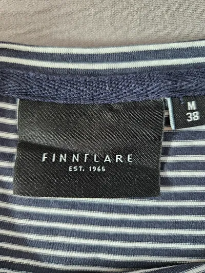 FINN FLARE Damen T-Shirt gestreift Blau Kurzarm Gr. 38 Casual Freizeit