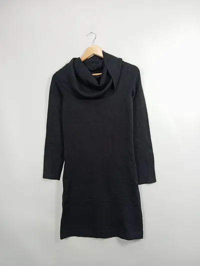 French Connection Damen Strickkleid Rollkragen Gr. 34;XS Schwarz Casual