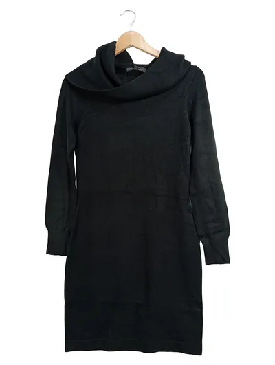French Connection Damen Strickkleid Rollkragen Schwarz XS Casual