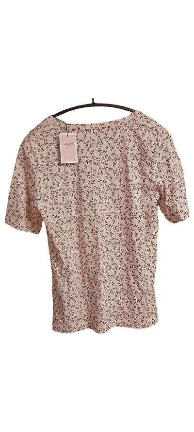 Adagio Damen T-Shirt Gr. 38 Rosa mit Blumenmuster Casual