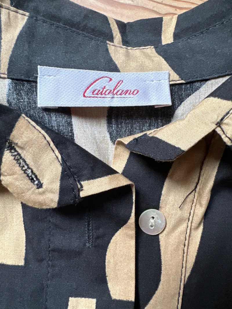 CATALANO Damen Blusenkleid Gr. 36/S Mehrfarbig Modern Baumwolle Muster 6