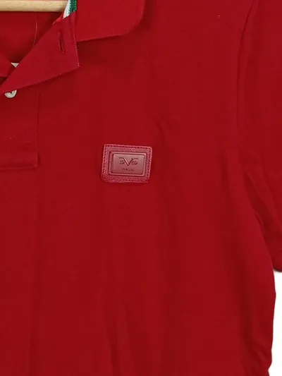 19V69 Italia Herren Poloshirt Rot Gr. S Baumwolle Logo