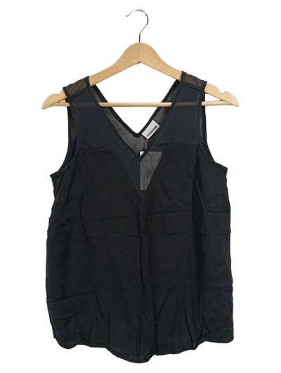Noisy May Damen Top Shirt Schwarz Gr. 36/S Modern Viskose Ärmellos