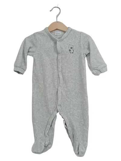 Fagottino Baby Schlafanzug Strampler Gr. 68 Grau Panda Tiermotiv