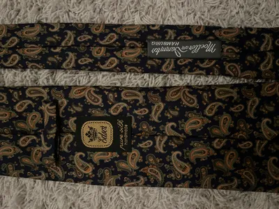 Edsor Krawatte Herren Seide Paisley Muster Blau Business Elegant