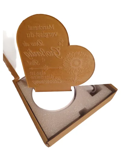 Vetbuosa Lichtbox Holz Romantisch Beige Florales Muster Schriftzug USB