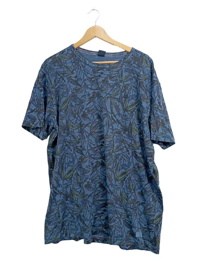 LERROS Herren T-Shirt Kurzarm Freizeit Florales Muster Blau Gr. 54 XXL