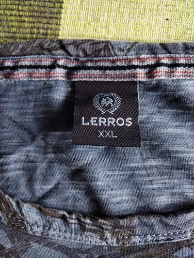 LERROS Herren T-Shirt Kurzarm Freizeit Florales Muster Blau Gr. 54 XXL