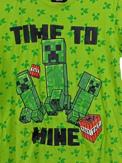 Minecraft Kinder T-Shirt Creeper TNT Motiv Grün Gr. 158-164