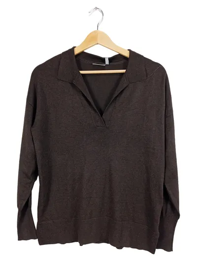 Damen Pullover Fransa Gr. 36/S Braun Casual Langarm
