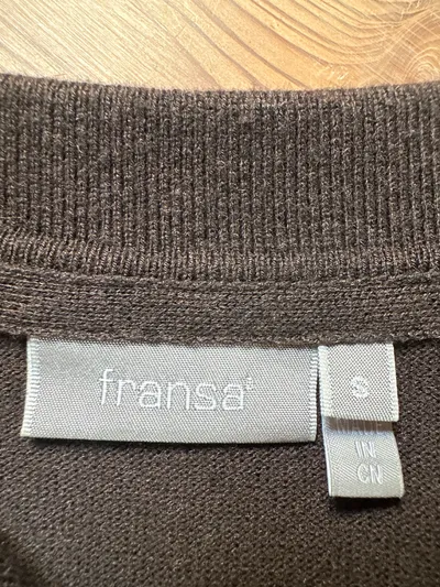 Damen Pullover Fransa Gr. 36/S Braun Casual Langarm
