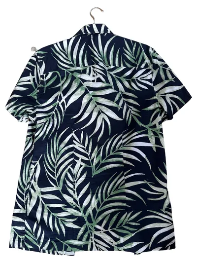 GUESS Herren Freizeithemd Kurzarm Palmenblattmuster Mehrfarbig Gr. S Casual