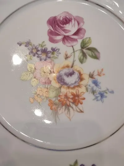 Weimar Kuchenteller Klassisch Porzellan Blumenmuster Weiß 10 cm