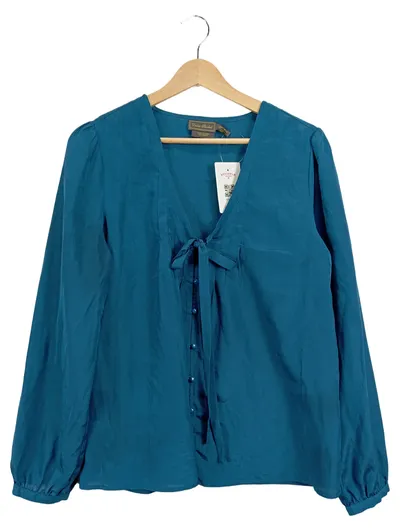 DEBBIE SHUCHAT Damen Bluse Elegant Petrol Gr. 40/L Langarm