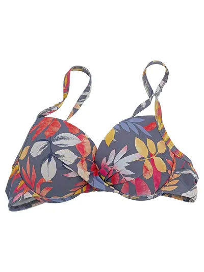 Vivance Damen Bikini Oberteil Blumenmuster Mehrfarbig Gr. 34C